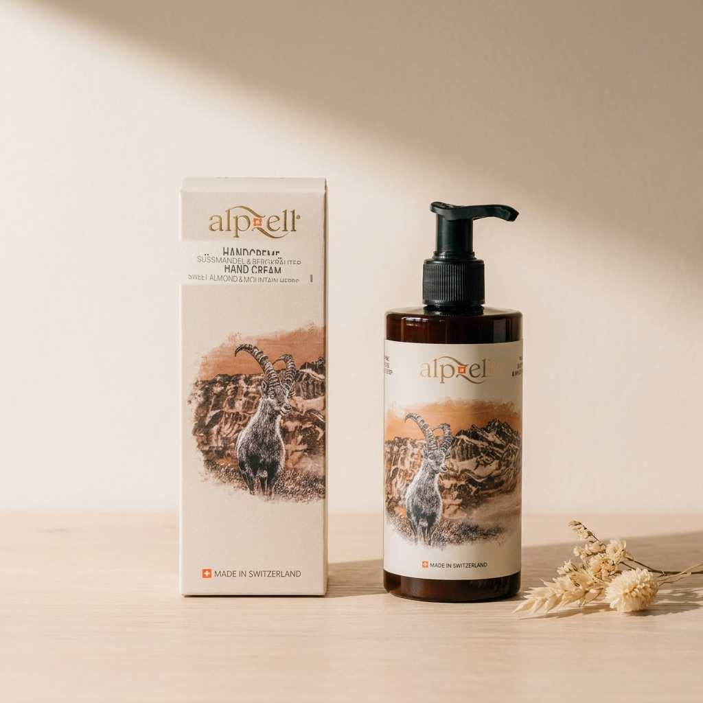 Alpzell Handcreme (300 ml) – Schweizer Pflege aus dem Appenzell, Detailansicht