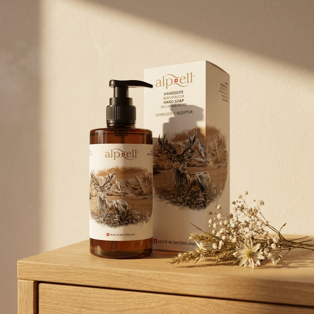 Alpzell Handseife (300 ml) – Schweizer Pflege aus dem Appenzell, Detailansicht