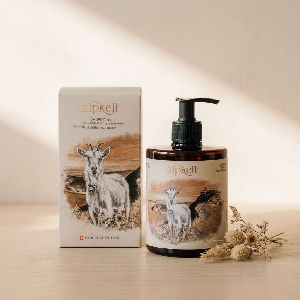 Alpzell Duschgel (500 ml) NEW – Schweizer Pflege aus dem Appenzell, Detailansicht